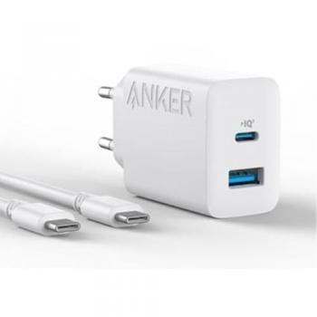 Cargador de Pared Anker 20W USB-C y USB-A, Universal, Blanco