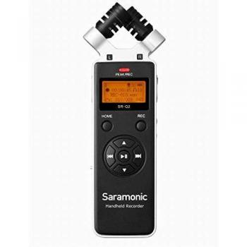 Grabador de audio portátil Saramonic SR-Q2 - 48 kHz / 24-bit, 96 kHz / 16-bit, batería incluida, 8GB