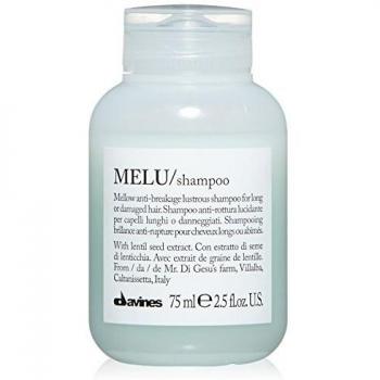 Shampoo Davines Essential Melu 75 ml - Shampoo nutritivo para cabellos largos y frágiles, enriquecido con extracto de legumbres, proporciona suavidad, brillo y protección contra la rotura