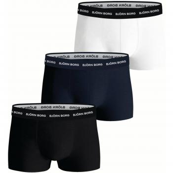 Björn Borg Cotton Stretch Trunk Boxer Shorts 3-Pack for Men - Black, White, Multi