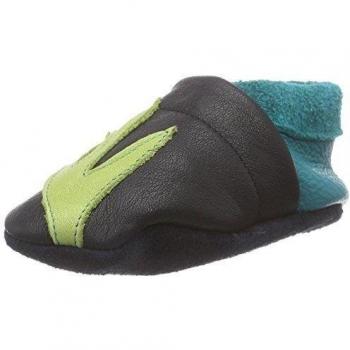 Pololo POLOLO Schildkröte Emma - pantuflas de cuero Niños^Niñas, color azul, talla 22/23