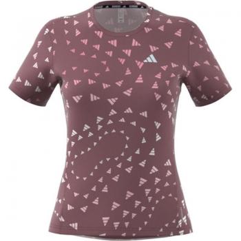 Camiseta de running adidas Graphic AEROREADY mujer rosa oscuro manga corta - L