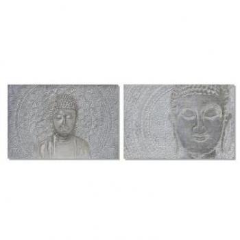 Cuadro DKD Home Decor 120 x 2,8 x 80 cm Buda Oriental (2 Unidades)