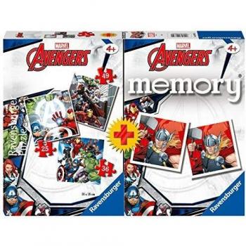 Ravensburger Avengers Combo: Memory Juego y 3 Puzzles Set