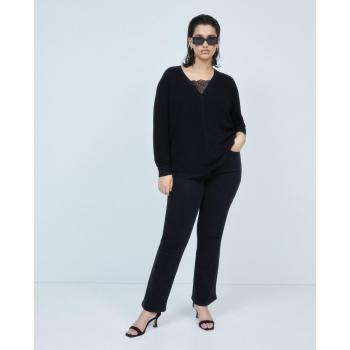 Jersey de mujer con escote de pico y lúrex Couchel