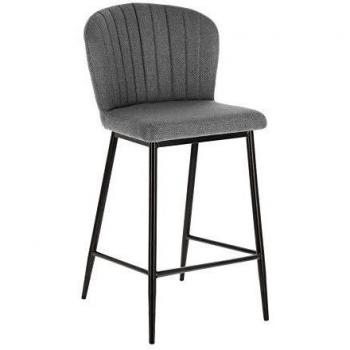 Taburete de Acero y Gris Claro, Altura 68 cm