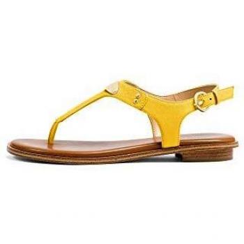Michael Michael Kors Women's MK Plate Thong, Golden Yellow