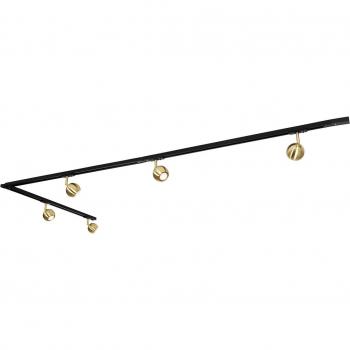 Sistema de carril moderno monofásico 5 luces negro con oro - Gissi