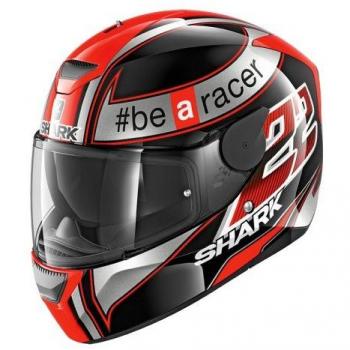 Shark 2621_26560 Hark D-Skwal Sam Lowes-Casco de Moto, Hombre, Negro y Rojo, Small