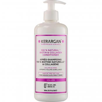 Acondicionador Kerargan con Biotina y Colágeno - 500 ml - Para cabello dañado - Sin sulfatos, parabenos ni siliconas