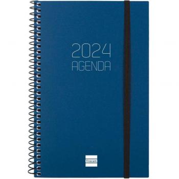 Finocam - Agenda 2024 Semana Vista Horizontal Espiral Opaque E5 Catalán Azul 117x181mm Enero-Diciembre (12 Meses)