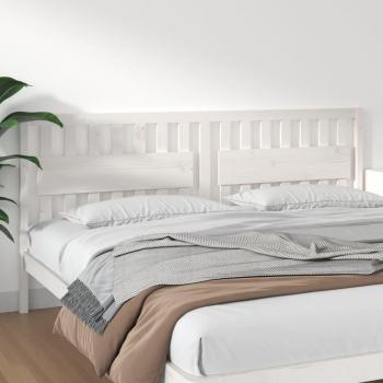 Cabecero de cama blanco 205,5x4x100 cm madera maciza de pino