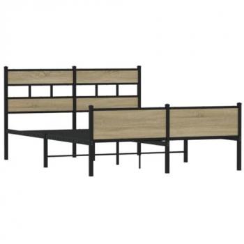 Estructura de cama sin colchón madera roble Sonoma 150x200 cm