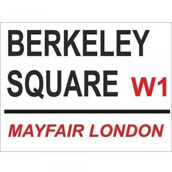 4082 BERKELEY SQUARE LONDON calle signo marca nueva divertido nostálgico estilo VINTAGE METAL pared publicidad placa decorativa