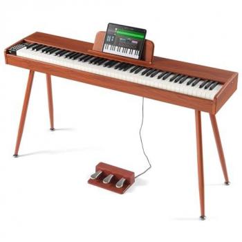 VEVOR 88-Key Fully Weighted Digital Piano with Dual Keyboard, Speakers, Four-Legged Stand, Headphones, Bluetooth/USB/MIDI Support for Beginners