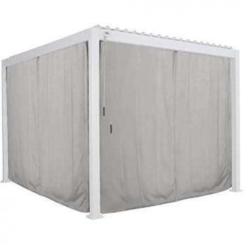 Kit de Cortinas y Mosquiteras para Pérgola Evora - 4 Dobles Rieles, 4 Cortinas y 4 Mosquiteras - Modelos Pequeño y Grande - Hespéride