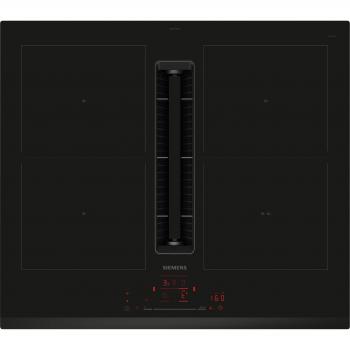 Placa de inducción Siemens ED631HQ26E con extractor integrado, 4 zonas de cocción, 59cm, 7400w, color negro