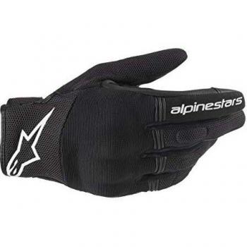 Alpinestars Copper Black White Motorcycle Gloves - Short, Lightweight with Knuckle Protection
