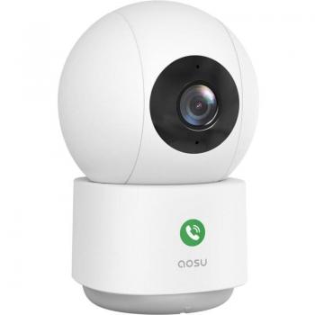 Cámara de Vigilancia WiFi Interior Aosu 4MP 2.5K, Detección Humana AI, Audio Bidireccional, Llamada de un Toque, Movimiento 360°, Compatible con Alexa