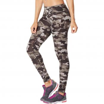 Zumba Fitness Camo Perfect Long - Pantalones para mujer, color gris, talla S