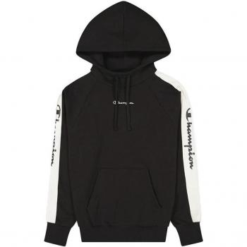 Sudadera Champion Oversize con Capucha para Mujer en Color Azul, Felpa Clásica, Talla L, Diseño Bicolor Negro y Blanco