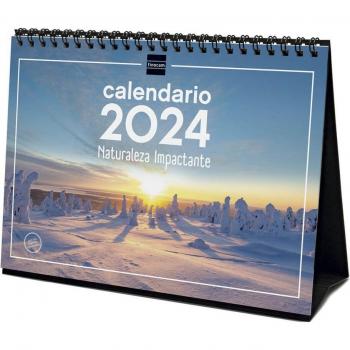 Calendario Finocam 2024 Sobremesa Espiral Naturaleza Impactante con Anotaciones Diarias y Meses Adyacentes