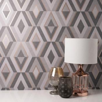 Shard Geometric Charcoal Wallpaper