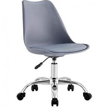 Silla de Escritorio Ergonómica con Ruedas Modelo Eyre de 7house | Silla Nórdica Acolchada Giratoria Moderna Altura Ajustable | Silla de Escritorio de Oficina Estudio Dormitorio 97x47x58cm