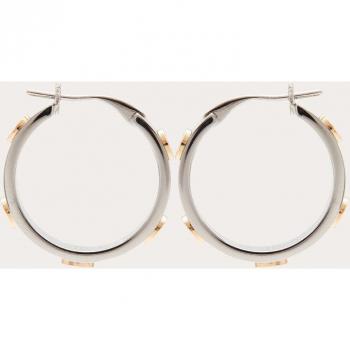 Tory Burch Miller Hoop Earrings - Silver Gray, One Size