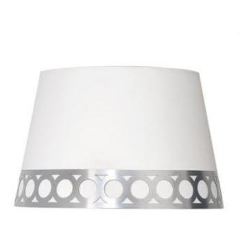 Pantalla de Sobremesa Dalia E14 Blanca y Plata Ø25x20x15cm