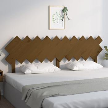 Cabecero para cama madera maciza de pino marrón miel 196x3x80,5 cm