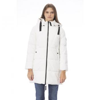 Elegant White Monogram Down Jacket for Women - Size S