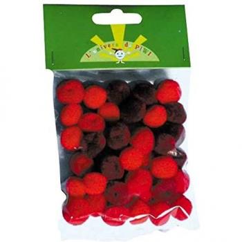 45 Pompones Rojos Degradé de 15 mm para Manualidades