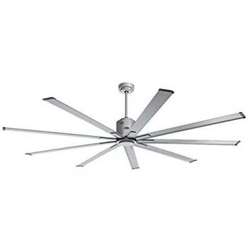 Casafan Ventilador de techo Big smooth ECO TS Ø 224 cm, DC motor, 6 velocidades, 9 aspas de aluminio plateado lacado