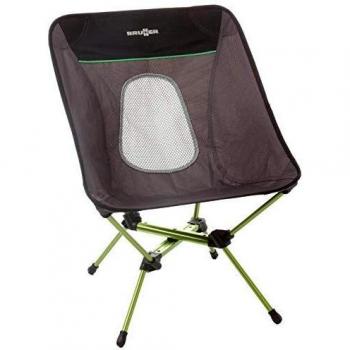 Silla Plegable Brunner Orbit L - Silla de Camping Gris/Negra, Soporta hasta 90 kg, Medidas: 55 x 42 x h40/75 cm