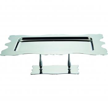 MEPRA 48 x 36 cm Acero Inoxidable Dolce Vita Bandeja Rectangular con Base, Plateado