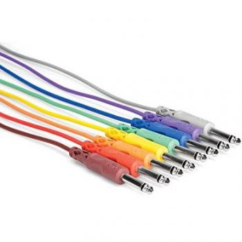 Hosa CPP-845 1.5' Unbalanced Patch Cables, 1/4 TS to Same, 8-Piece