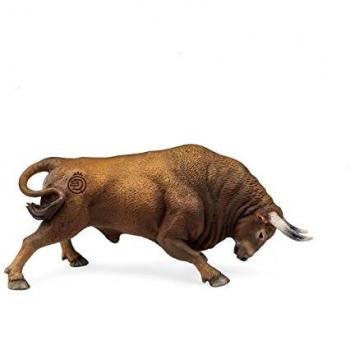Deqube- Bravo Colorado Embistiendo Figura de Toro, Color marrón, 17x8x4,2