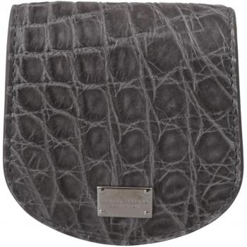 Dolce & Gabbana Gray Exotic Skin Condom Case Holder Pocket Wallet