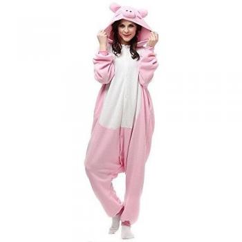 Pijamas de Animales Disfraces Onesie Animal para Adultos Mono Cosplay Pijama Cerdo Invierno Unisex Mujeres y Hombres,LTY53,S