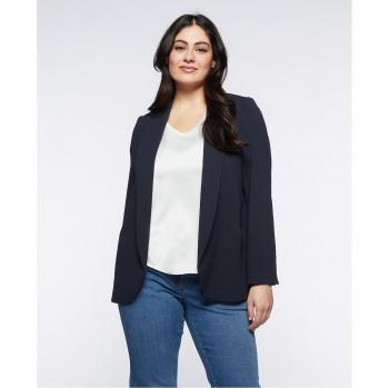 Blazer de mujer con cuello chal y parte inferior redondeada