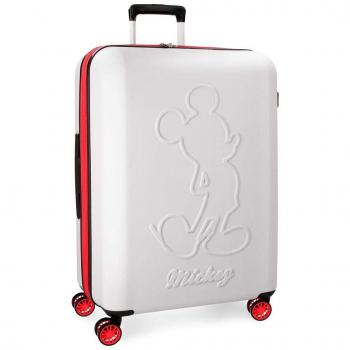 Disney Mickey Colored Maleta grande Blanco 45x68x27 cms Rígida ABS Cierre TSA 77L 4Kgs 4 ruedas dobles Extensible