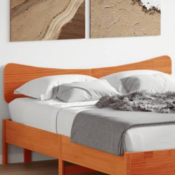 Cabecero de cama de madera maciza de pino marrón cera 140 cm vidaXL