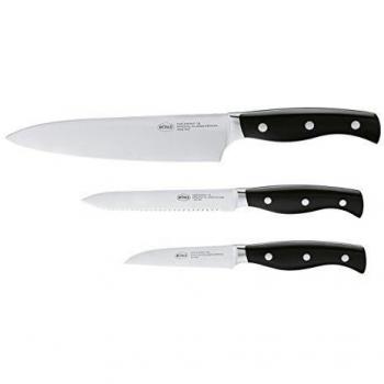 Rösle Pura 3-Piece Kitchen Knife Set - Ergonomic Handles, X50 CrMoV15 Stainless Steel