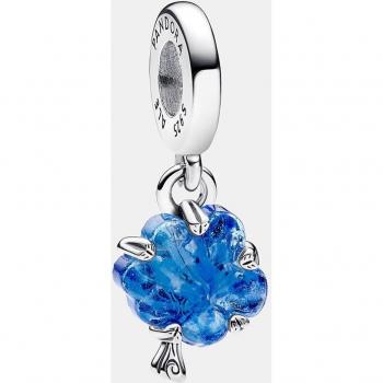 Charm colgante Árbol Familiar Cristal de Murano Azul y plata