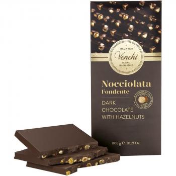 Venchi - Tableta maxi de chocolate negro con avellanas del Piamonte IGP
