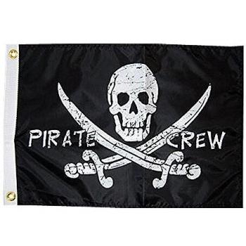 Taylor Made Products Taylor Made Products 1799, Pirate Heads Boat Flag, 12 pulgadas x 18 pulgadas, Pirate Crew