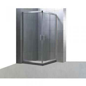 Mampara 2+2 rectangular. 80x70cm. Cristal de seguridad transparente. 6mm de grosor.