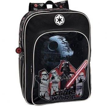 Star Wars Mochila Adaptable a Carro con Doble Compartimento, Color Negro