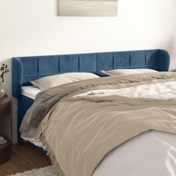 Cabecero de terciopelo azul oscuro 163x23x78/88 cm Vidaxl